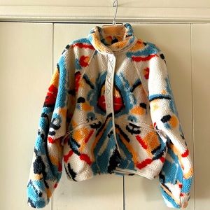 Free People Hit the Slopes Printed Fleece Jacket